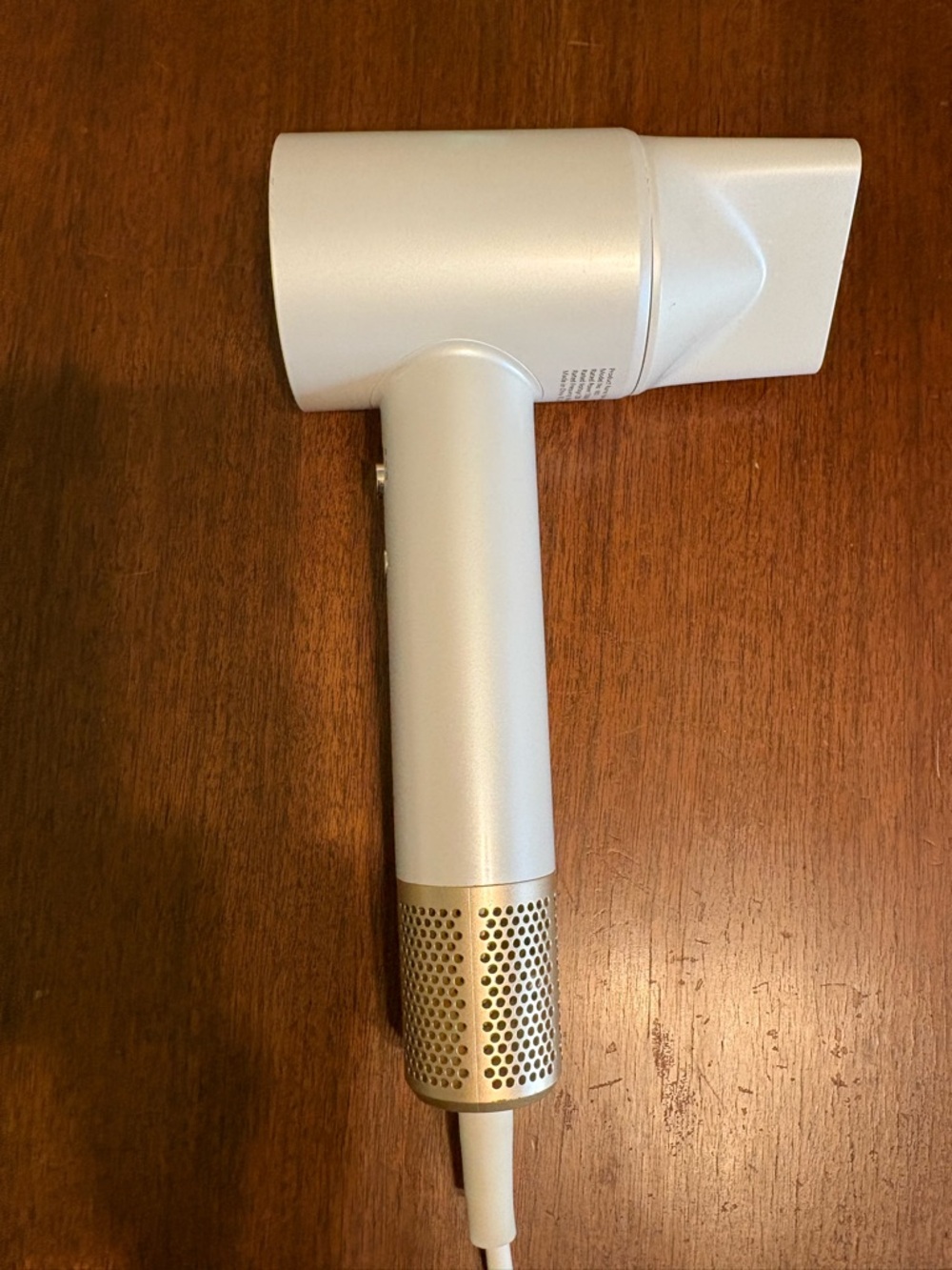 Ridgeway Sleek White & Gold Hair Dryer with Concentrator Nozzle